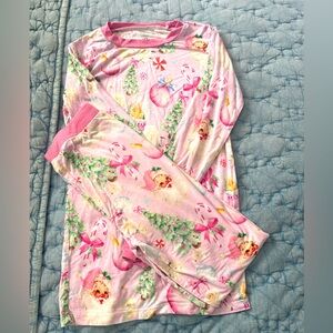 Bums & Roses, Size 7/8 “Merry Little Pinkmas” girls long-sleeved pajamas.